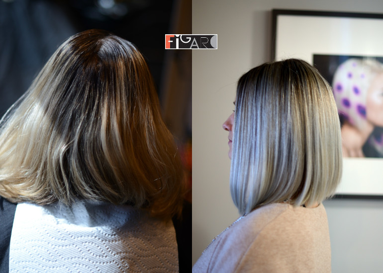 Before hair color correction and After Air Touch. All work done by Award Winning color technician Elena Bogdanets