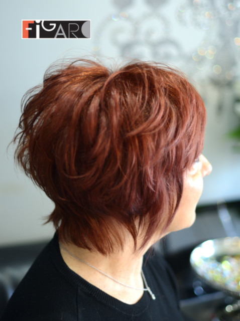 Short pixie cut 2019 red color by Elena Bogdanets Celebrity hair stylist