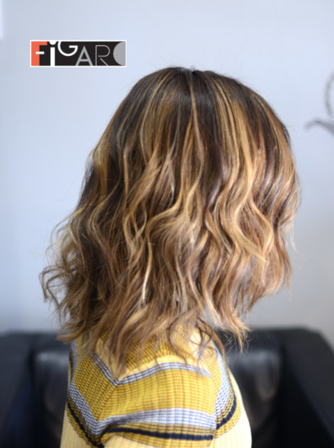 On this image the balayage hair coloring done by Elena Bogdanets famous hair colorist from Toronto