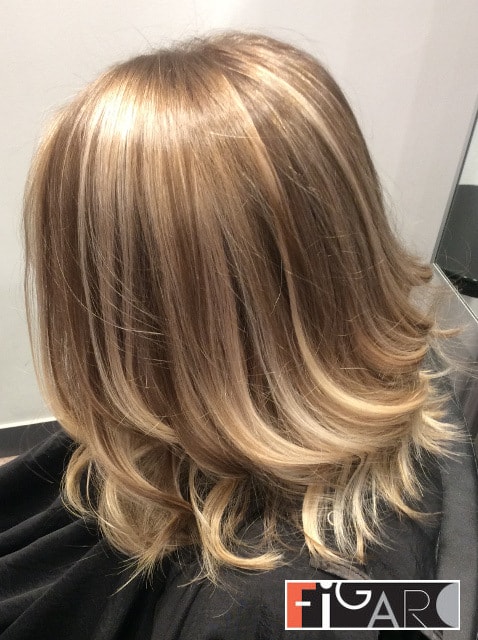 On this image the balayage hair coloring done by Elena Bogdanets famous hair colorist from Toronto