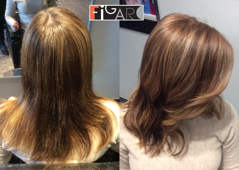 Before hair color correction and After. All work done by Award Winning color technician Elena Bogdanets