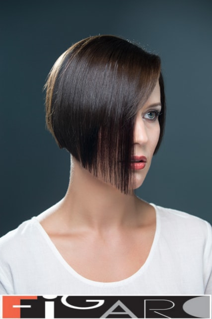 Asymmetrical Bob cut Hairstyle by Elena Bogdanets