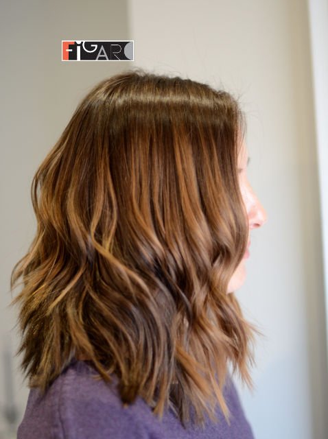 Caramel Balayage with Long Bob Cut 2019