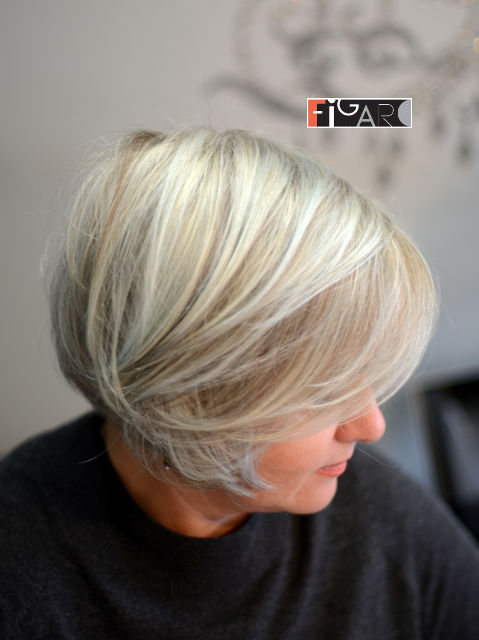 Bob cut platinume blonde by Elena Bogdanets Celebrity hair stylist